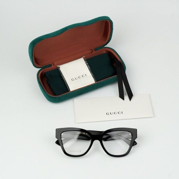 NEW Gucci GG1424O 005 Black Cat Eye Women Eyeglasses GG 1424O - Picture 10 of 11